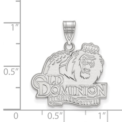 Sterling Silver Rhodium Plated Logoart Old Dominion University Large Pendant