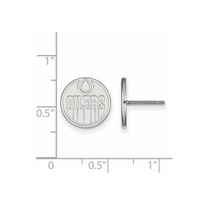 10K White Gold Nhl Logoart Edmonton Oilers Small Post Earrings