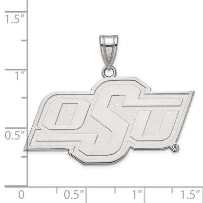 Sterling Silver Rhodium Plated Logoart Oklahoma State University O S U Large Pendant