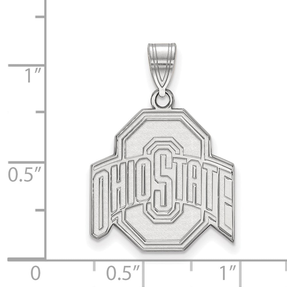 14K White Gold Logoart The Ohio State University Large Pendant