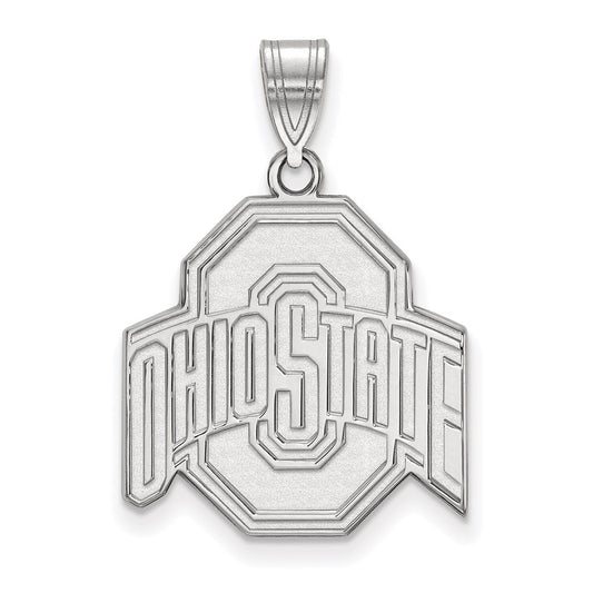 14K White Gold Logoart The Ohio State University Large Pendant