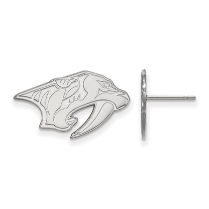 10K White Gold Nhl Logoart Nashville Predators Small Post Earrings