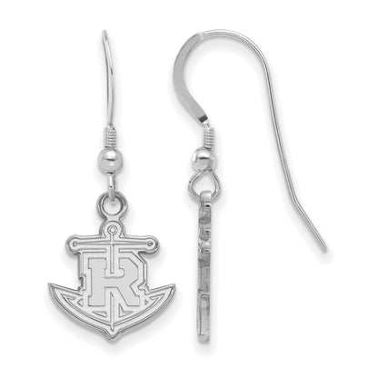 Sterling Silver Rhodium Plated Logoart Rollins College Anchor Small Dangle Wire Earrings