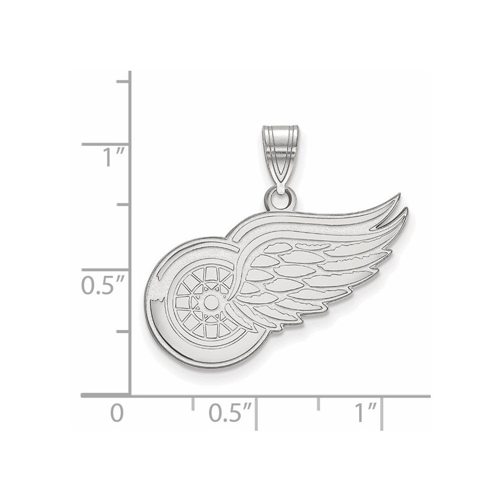 14K White Gold Nhl Logoart Detroit Red Wings Large Pendant
