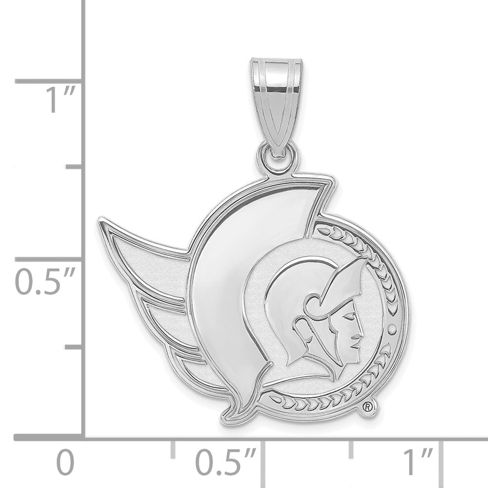 Sterling Silver Rhodium Plated Nhl Logoart Ottawa Senators Large Pendant