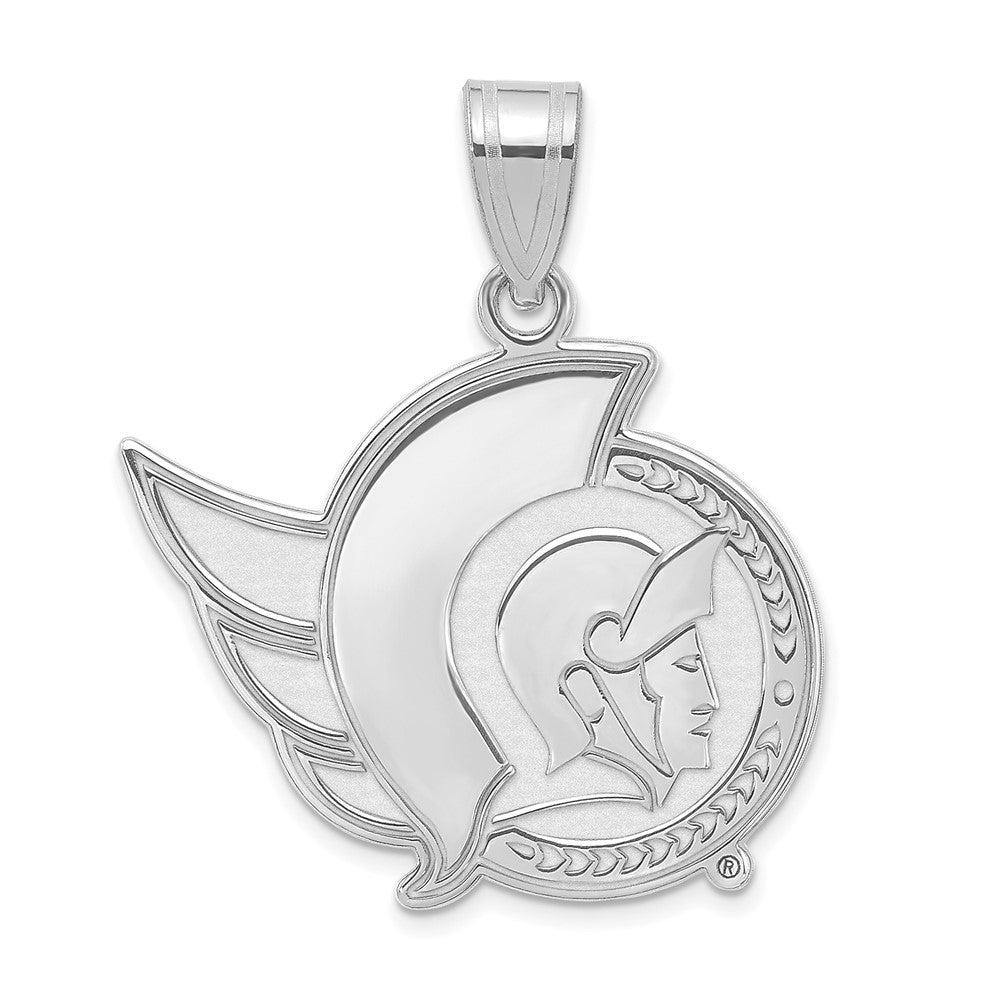 Sterling Silver Rhodium Plated Nhl Logoart Ottawa Senators Large Pendant