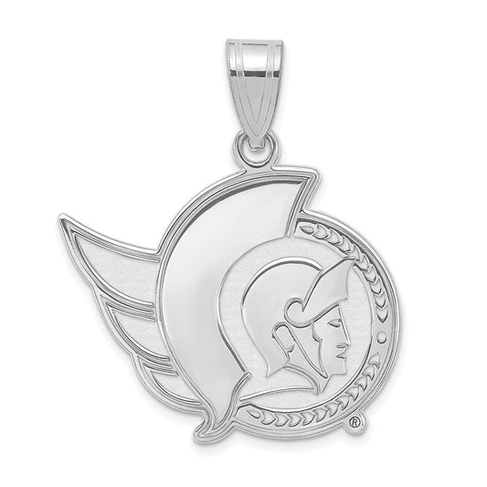 Sterling Silver Rhodium Plated Nhl Logoart Ottawa Senators Large Pendant