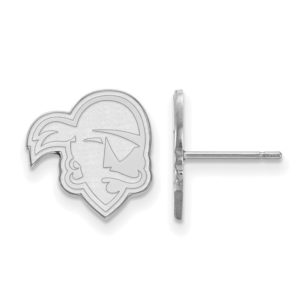 14K White Gold Logoart Seton Hall University Pirate Small Post Earrings