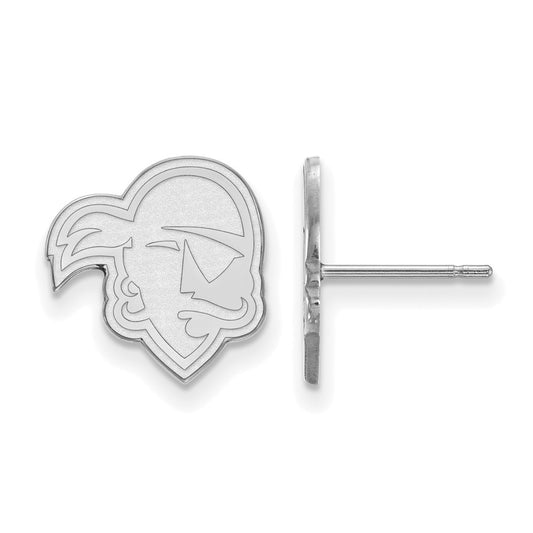 14K White Gold Logoart Seton Hall University Pirate Small Post Earrings