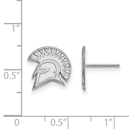 14K White Gold Logoart San Jose State University Spartan Small Post Earrings