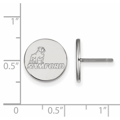 10K White Gold Logoart Samford University Small Post Earrings