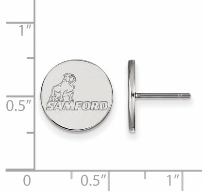 Sterling Silver Rhodium Plated Logoart Samford University Small Post Earrings