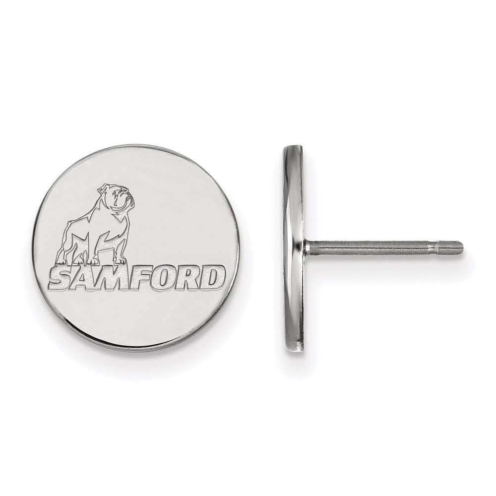 10K White Gold Logoart Samford University Small Post Earrings