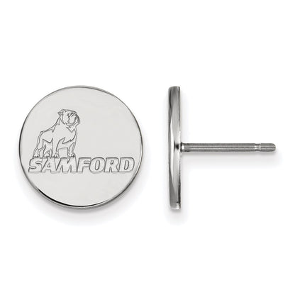 10K White Gold Logoart Samford University Small Post Earrings