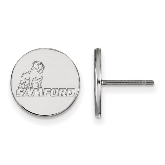 10K White Gold Logoart Samford University Small Post Earrings