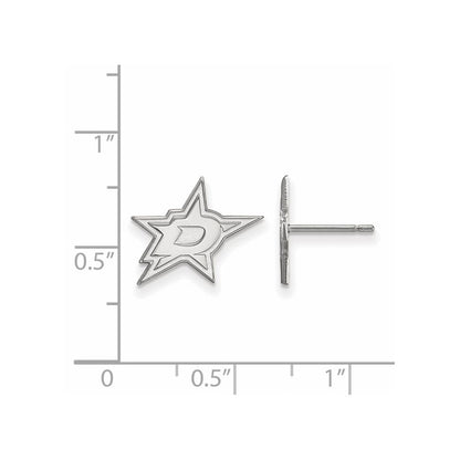 14K White Gold Nhl Logoart Dallas Stars Small Post Earrings