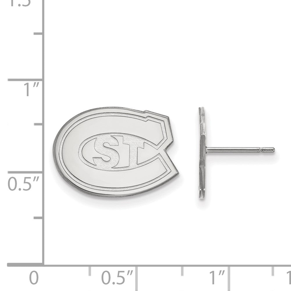 14K White Gold Logoart St. Cloud State University Small Post Earrings