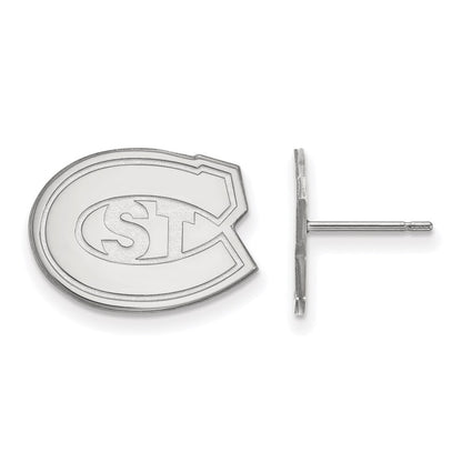 14K White Gold Logoart St. Cloud State University Small Post Earrings