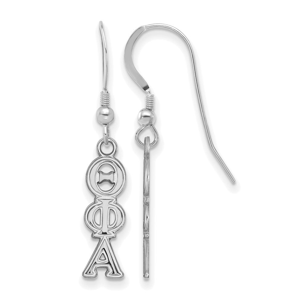 Sterling Silver Rhodium Plated Logoart Theta Phi Alpha Sorority Greek Letters Small Dangle Earrings