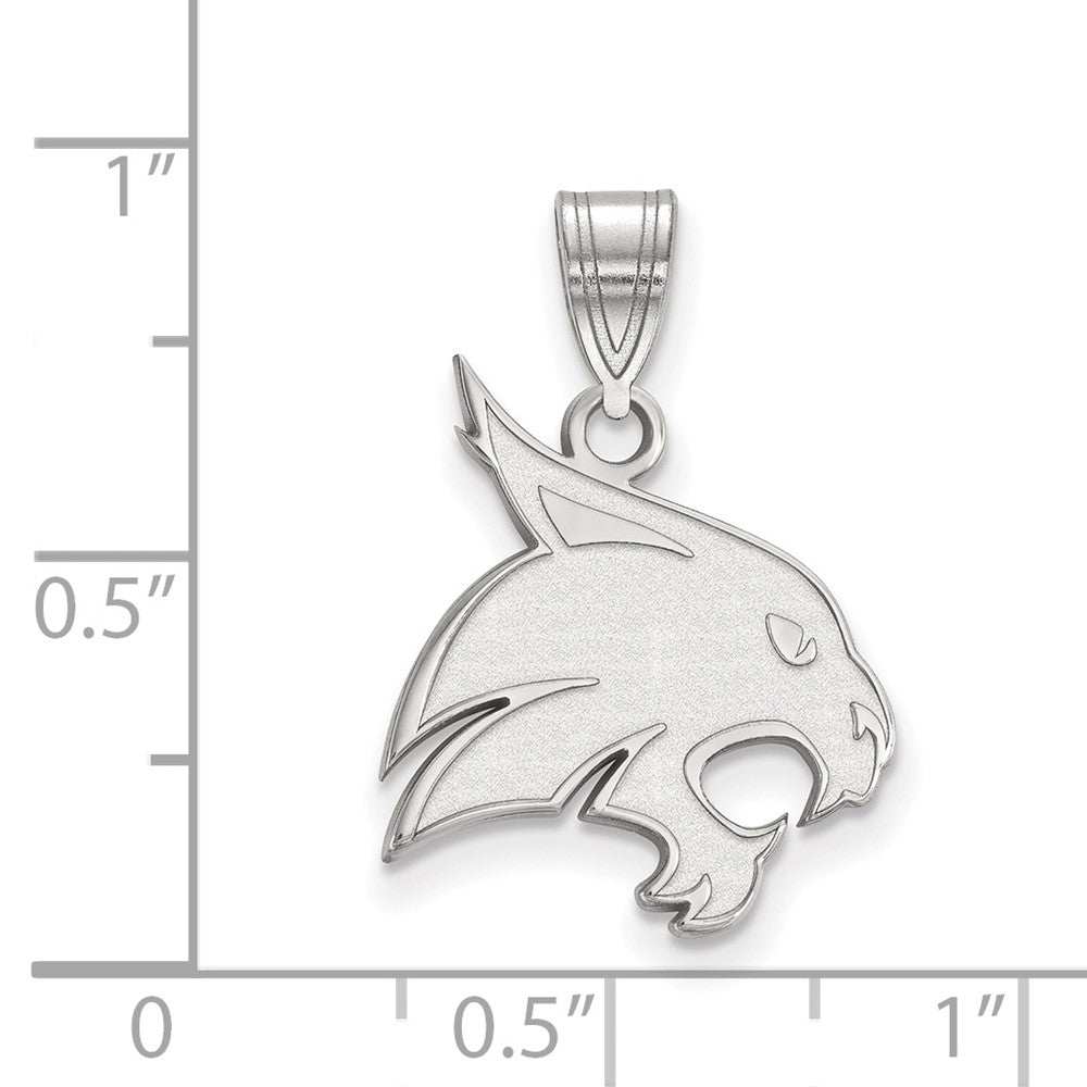14K White Gold Logoart Texas State University Bobcat Large Pendant