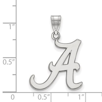 10K White Gold Logoart University Of Alabama Letter A Large Pendant