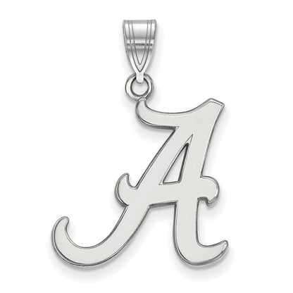 14K White Gold Logoart University Of Alabama Letter A Large Pendant