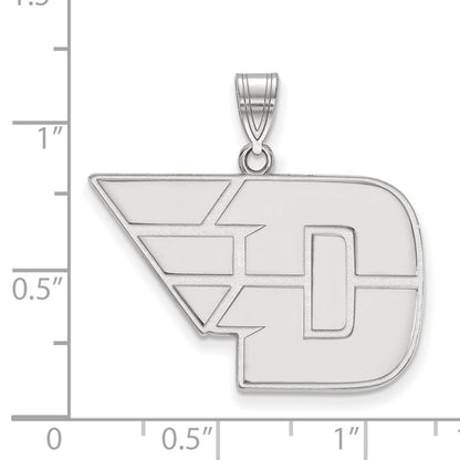 Sterling Silver Rhodium Plated Logoart University Of Dayton Large Pendant