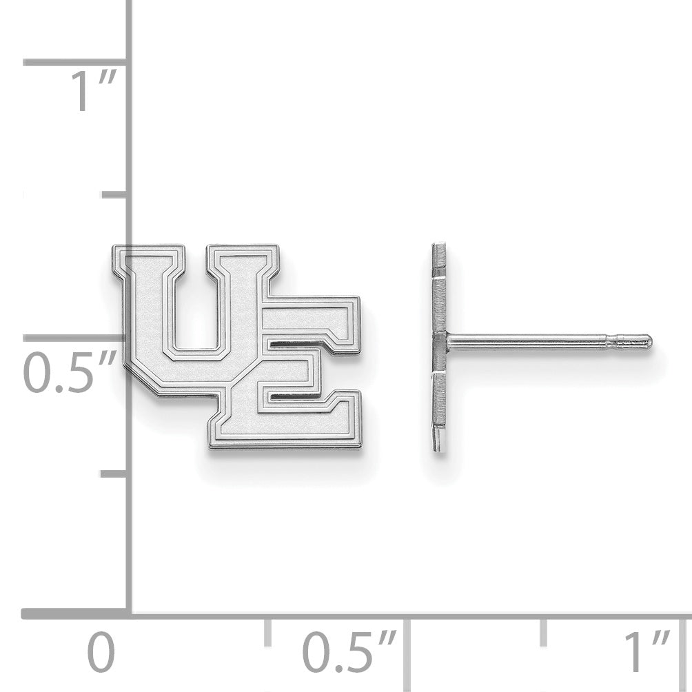 Sterling Silver Rhodium Plated Logoart University Of Evansville Purple Aces Small Post Earrings