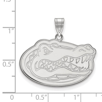 14K White Gold Logoart University Of Florida Gator Large Pendant