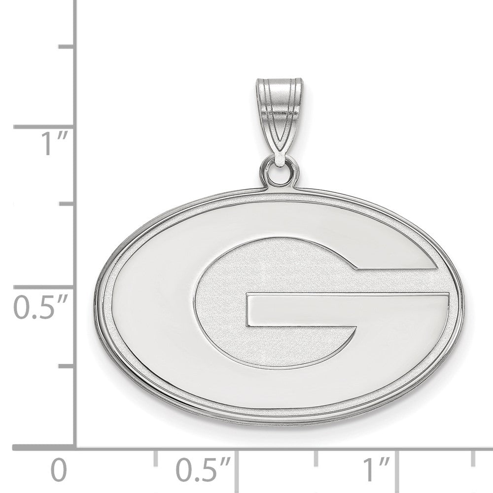 14K White Gold Logoart University Of Georgia Letter G Large Pendant