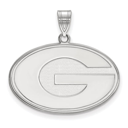 10K White Gold Logoart University Of Georgia Letter G Large Pendant