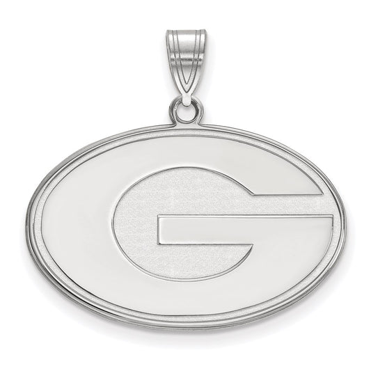 10K White Gold Logoart University Of Georgia Letter G Large Pendant