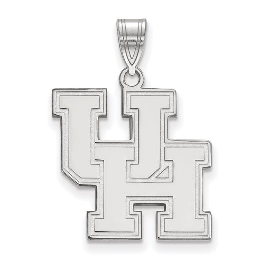 Sterling Silver Rhodium Plated Logoart University Of Houston U H Large Pendant
