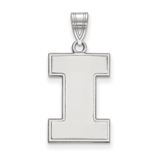10K White Gold Logoart University Of Illinois Letter I Large Pendant