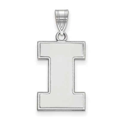 14K White Gold Logoart University Of Illinois Letter I Large Pendant
