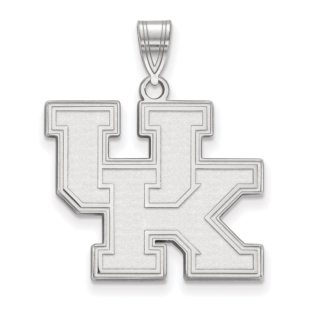 14K White Gold Logoart University Of Kentucky U K Large Pendant
