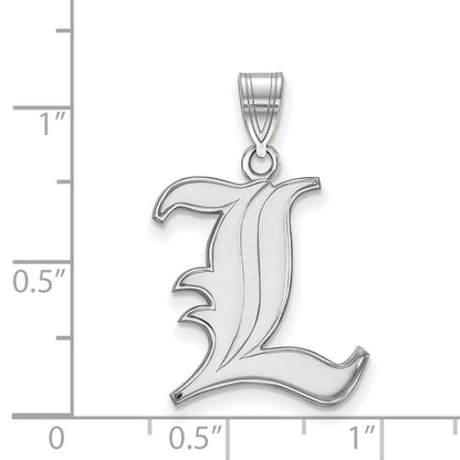10K White Gold Logoart University Of Louisville Letter L Large Pendant