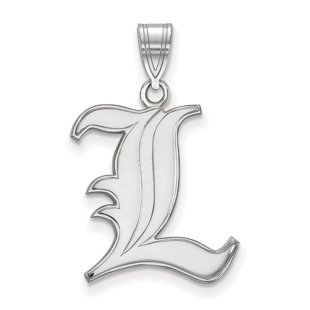 10K White Gold Logoart University Of Louisville Letter L Large Pendant