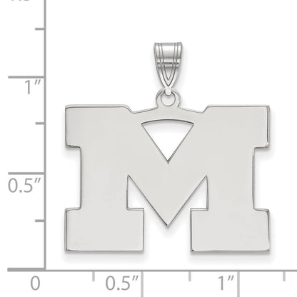 10K White Gold Logoart University Of Michigan Letter M Large Pendant