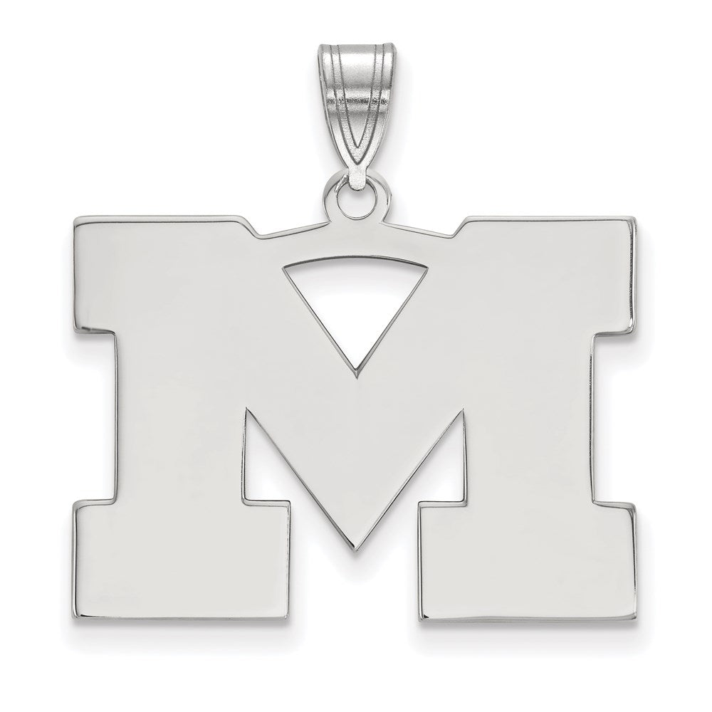 14K White Gold Logoart University Of Michigan Letter M Large Pendant
