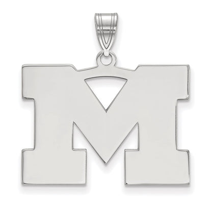 14K White Gold Logoart University Of Michigan Letter M Large Pendant