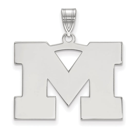 14K White Gold Logoart University Of Michigan Letter M Large Pendant