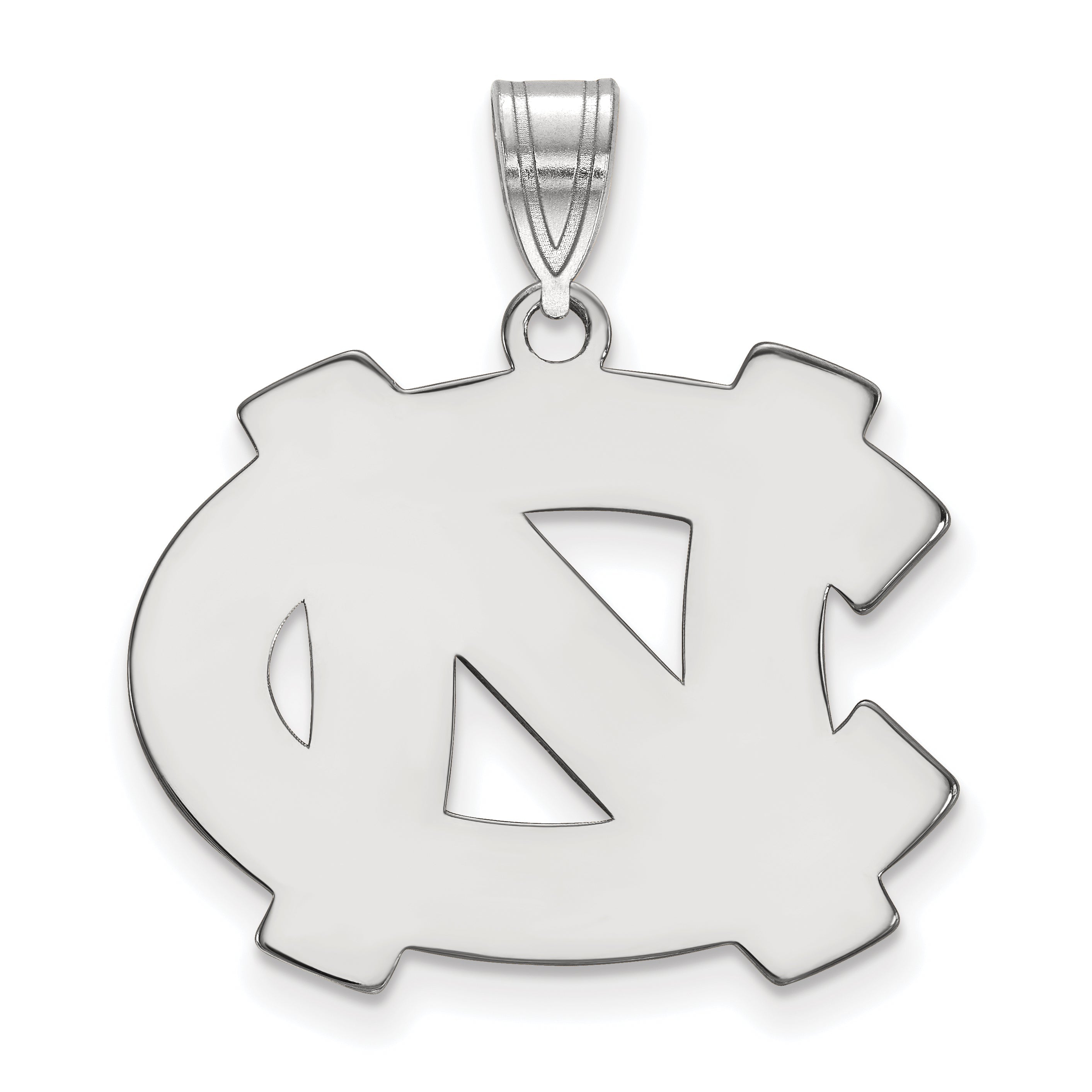 Sterling Silver Rhodium Plated Logoart University Of North Carolina N C Large Pendant