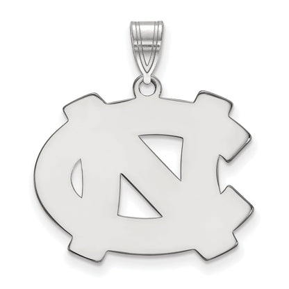Sterling Silver Rhodium Plated Logoart University Of North Carolina N C Large Pendant