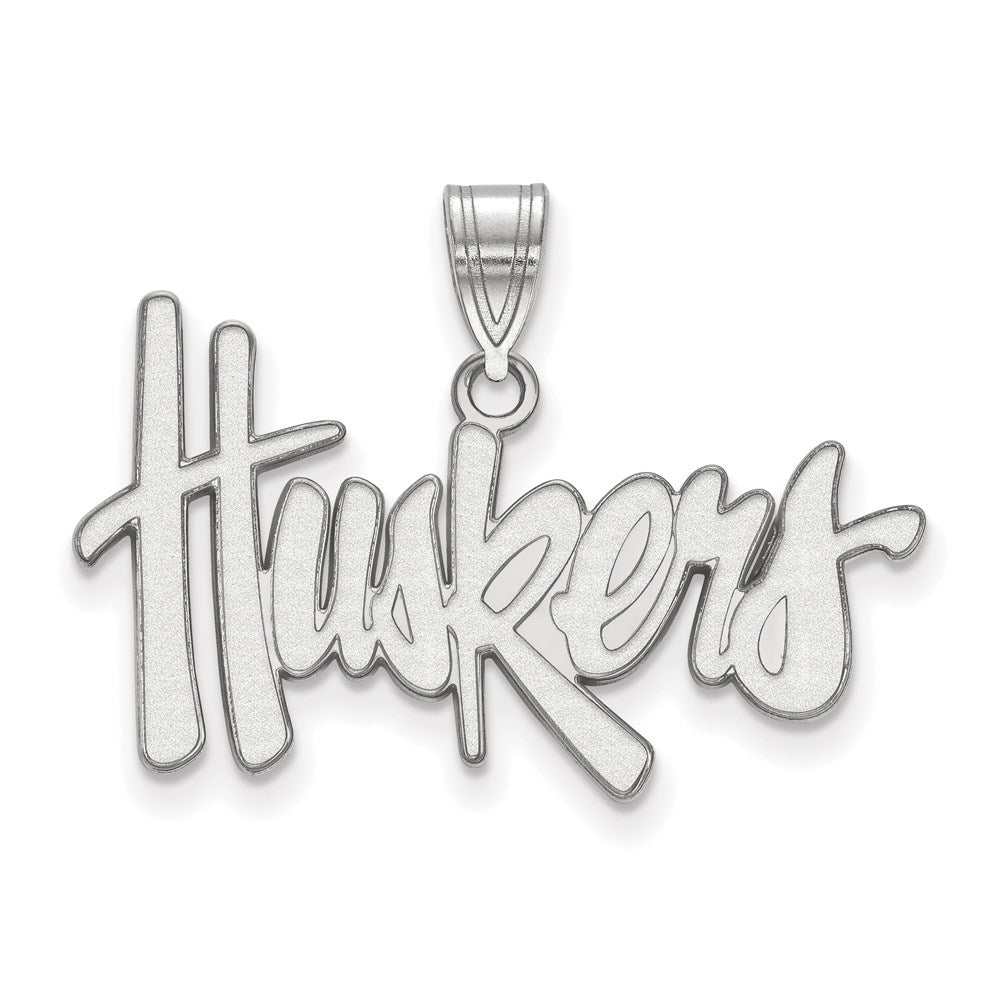 10K White Gold Logoart University Of Nebraska Huskers Large Pendant