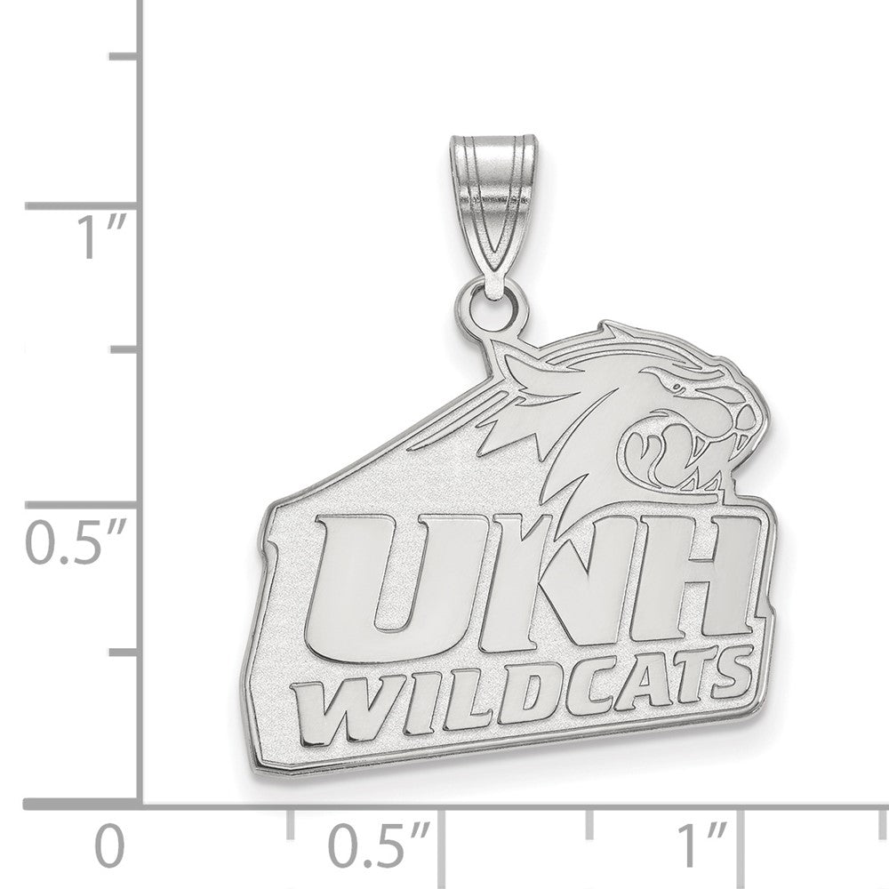 Sterling Silver Rhodium Plated Logoart University Of New Hampshire Large Pendant