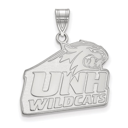 Sterling Silver Rhodium Plated Logoart University Of New Hampshire Large Pendant