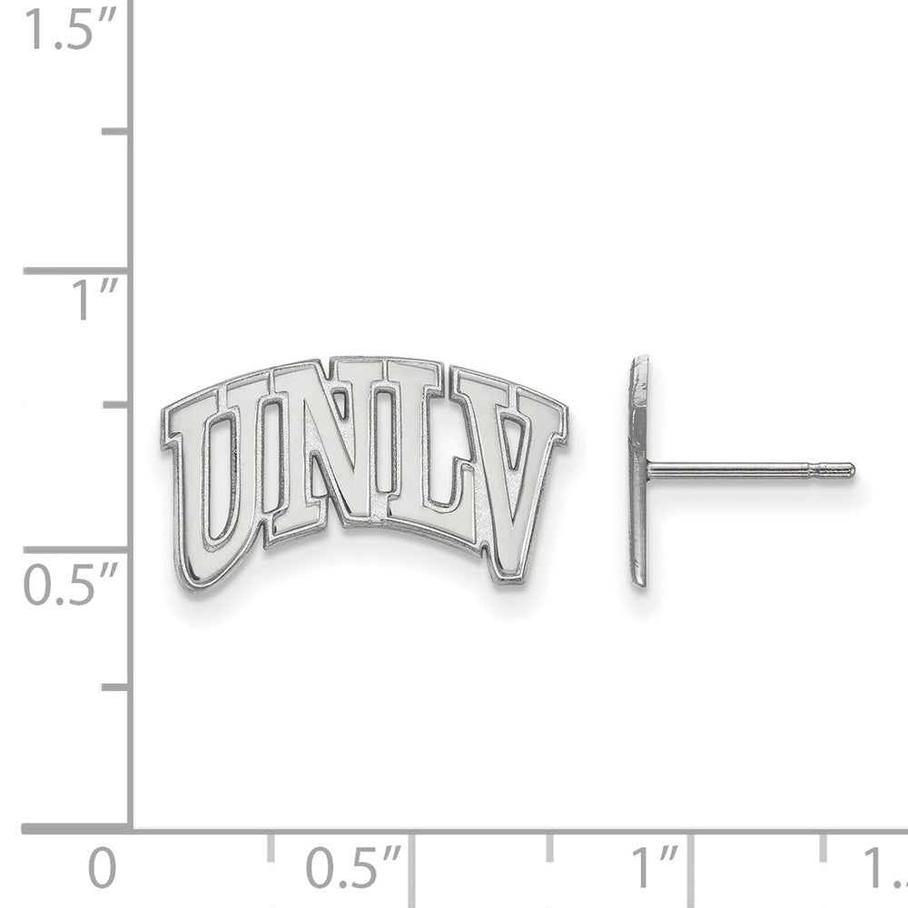 10K White Gold Logoart University Of Nevada Las Vegas U N L V Small Post Earrings