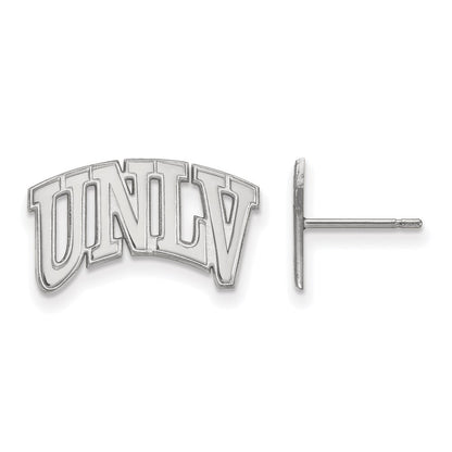 14K White Gold Logoart University Of Nevada Las Vegas U N L V Small Post Earrings
