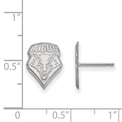 14K White Gold Logoart University Of New Mexico Lobos Small Post Earrings